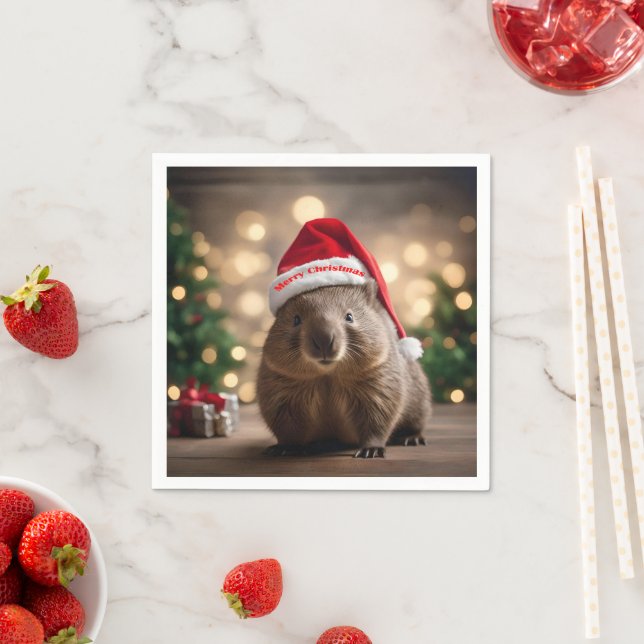 "Wombat Wonderland: A Cozy Christmas Eve" Napkins (Insitu)
