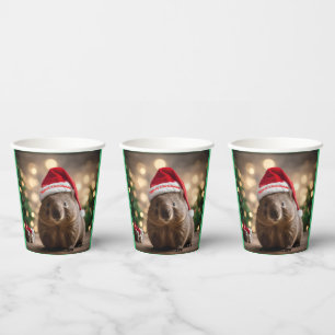 "Wombat Wonderland: A Cozy Christmas Eve" Paper Cups