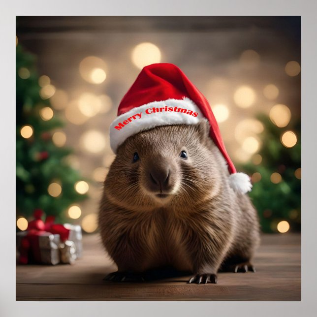 "Wombat Wonderland: A Cozy Christmas Eve" Poster (Front)