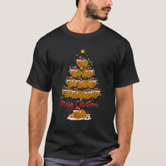 Wombat Xmas Lighting Santa Wombat Christmas Tree T-Shirt