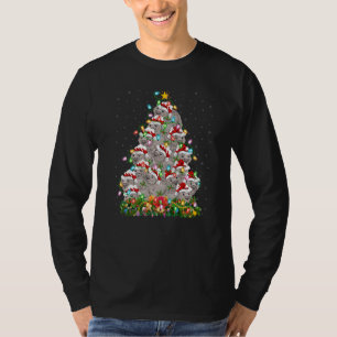 Wombat  Xmas Lights Santa Wombat Christmas Tree T-Shirt