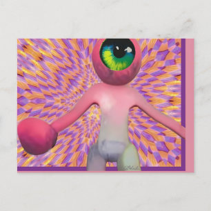 Wombo Sees the Light Pop Surrealism Postcard