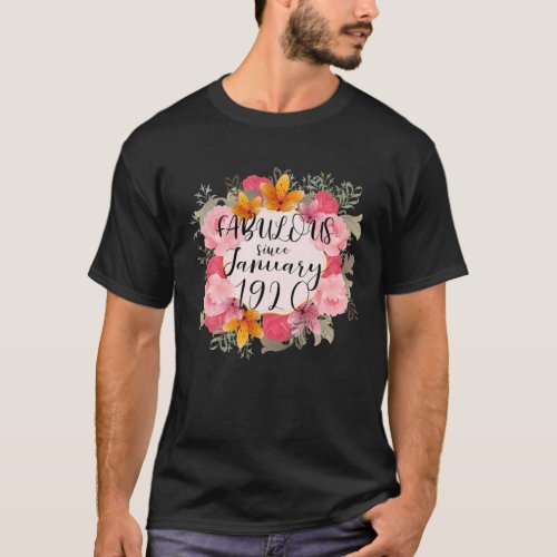 Women 102 Year Old Fabulous Happy January 1920 102 T_Shirt