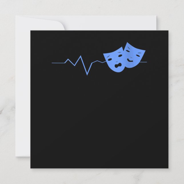 Women Acting Mask Heartbeat Theater Actor Actress Thank You Card (Front)