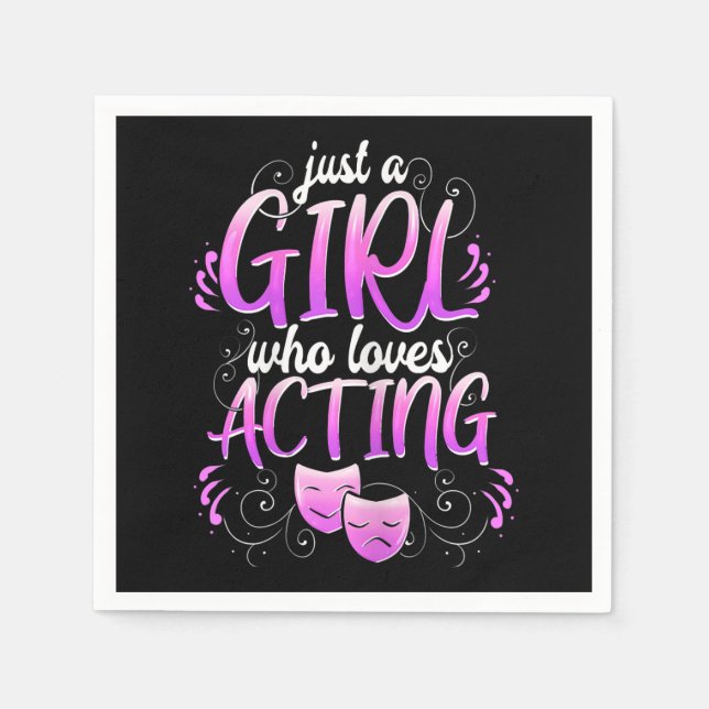 Women Actress Girl Acting Broadway Musicals Acter Napkins (Front)
