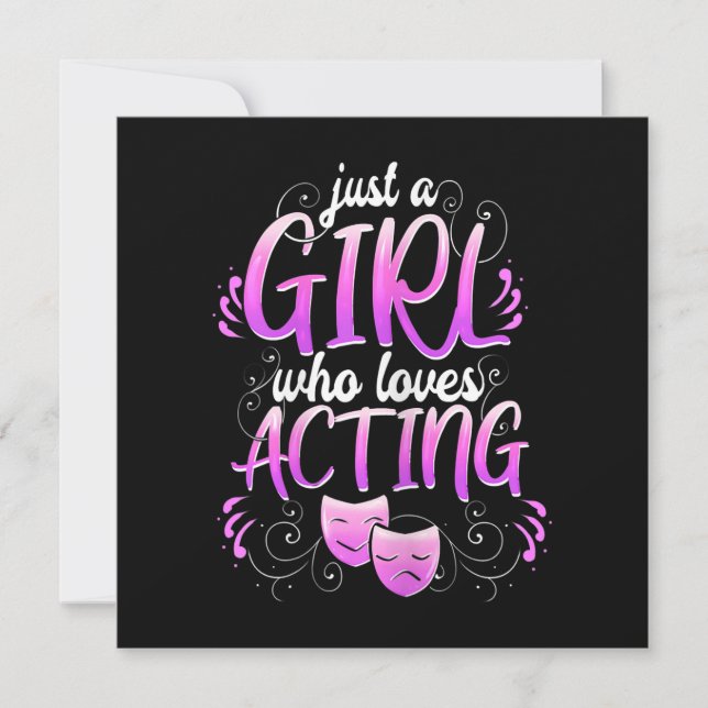 Women Actress Girl Acting Broadway Musicals Acter Thank You Card (Front)