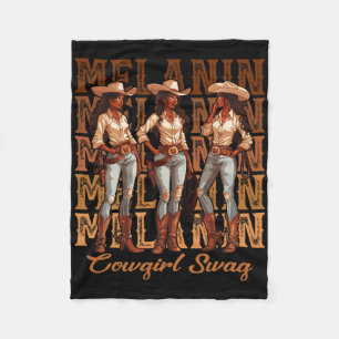 Women African Melanin Cowgirl Swag Black History M Fleece Blanket