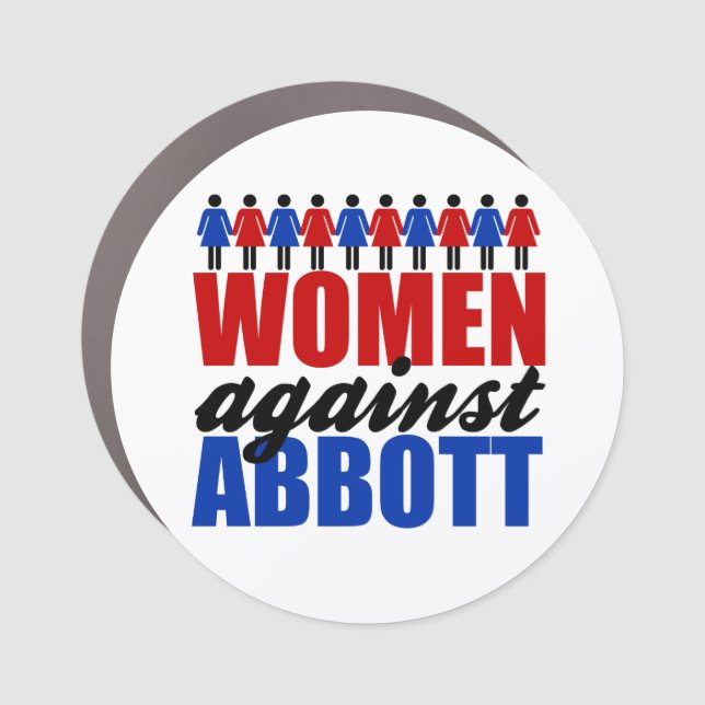 Women Against Greg Abbott Texas Feminist Car Magnet (Front)