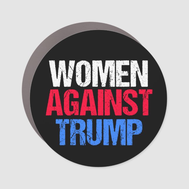 Women Against Trump 2024 Election Black Car Magnet (Front)