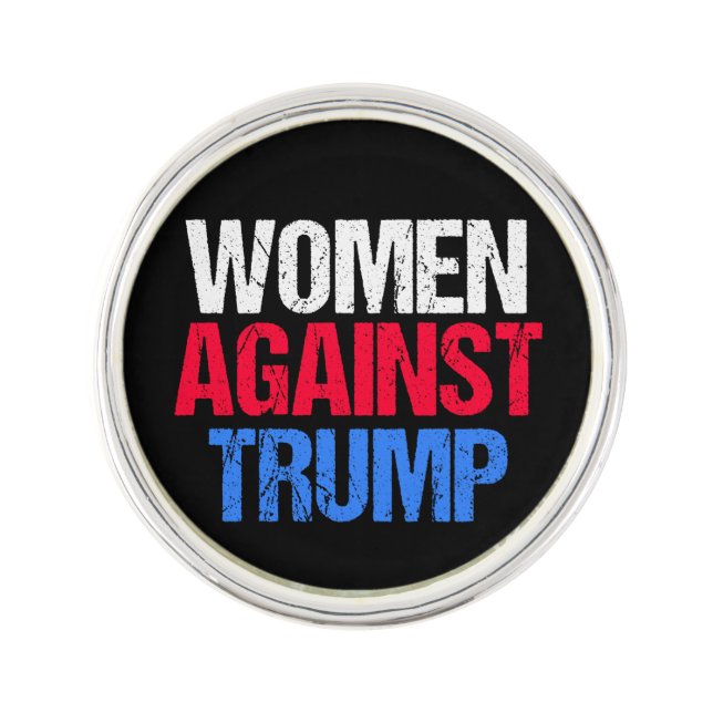 Women Against Trump 2024 Election Black Lapel Pin (Front)
