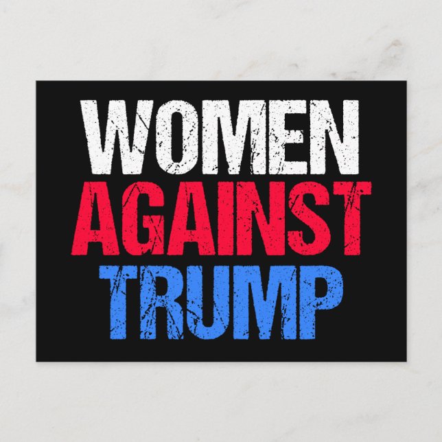 Women Against Trump 2024 Election Black Postcard (Front)