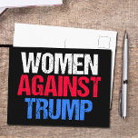 Women Against Trump 2024 Election Black Postcard<br><div class="desc">Women unite against Trump with this 2024 election black postcard. Vote against Donald Trump to save democracy and women's healthcare. Every woman in American should stand against the Republican party.</div>