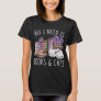 Women All I Need Is Books And Cats Cat Lover Kitte T-Shirt