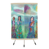 Women and Animals Whimsical Art Tripod Lamp (Back)