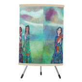 Women and Animals Whimsical Art Tripod Lamp (Front)