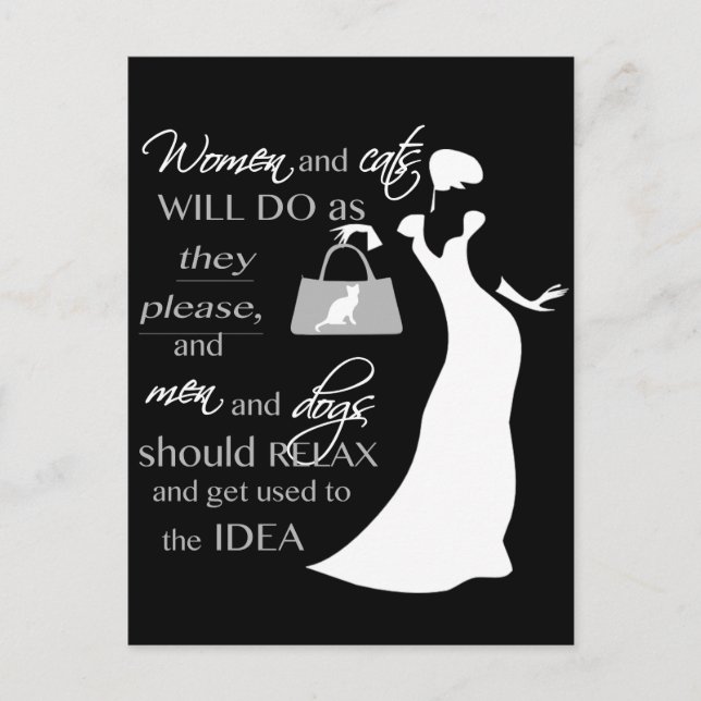 Women and cat quote postcard (Front)