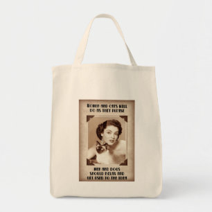 WOMEN AND CATS Do As They Please Grocery Tote Bag