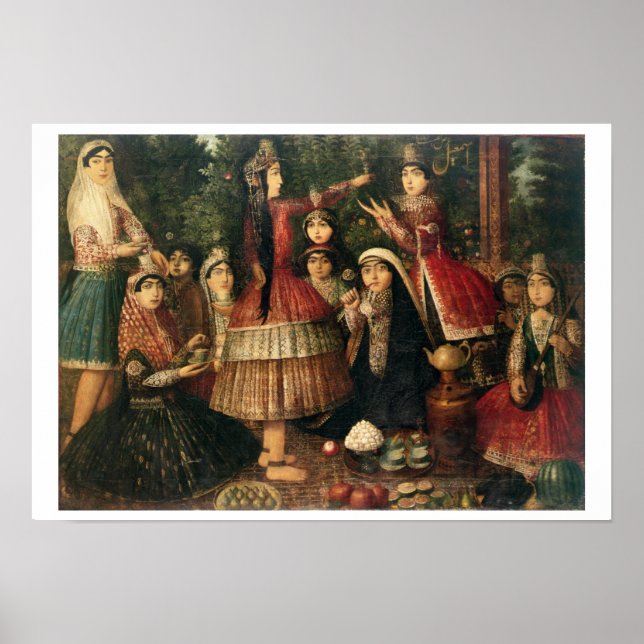 Women and Children in a Garden, 19th century (oil Poster (Front)