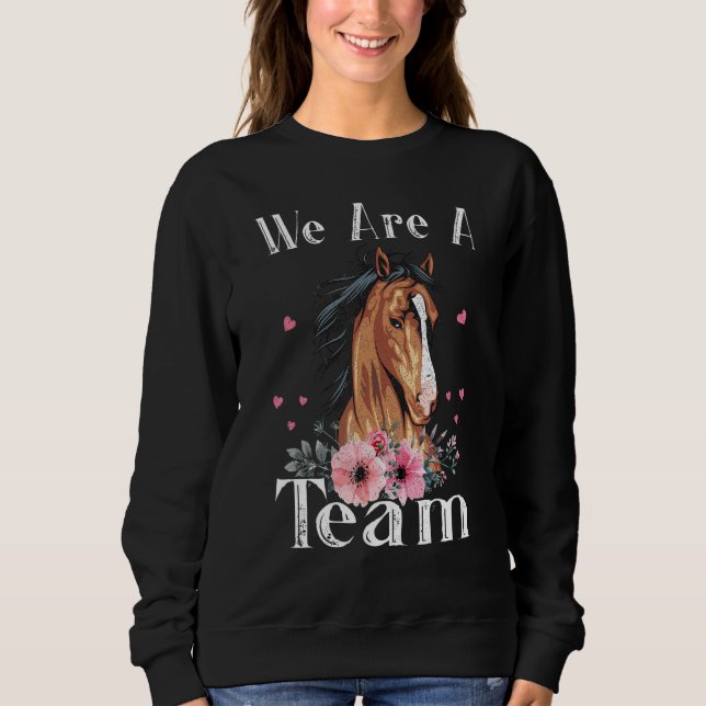 Women and Girls Riders Love Horses floral Sweatshirt (Front)
