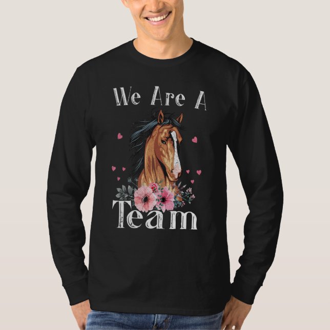 Women and Girls Riders Love Horses floral T-Shirt (Front)