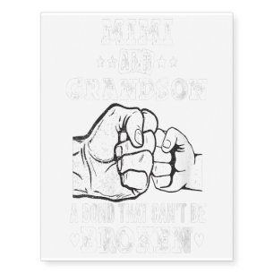 Women and grandson a bond that cant be broken gift temporary tattoos