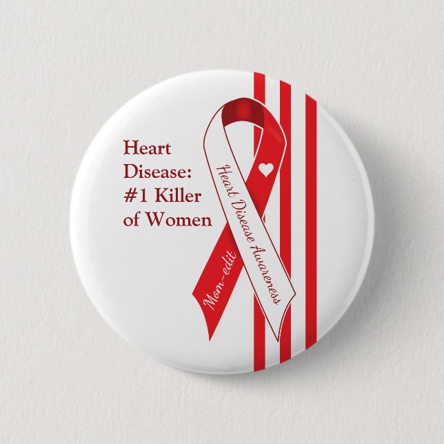 Women and Heart Disease Awareness Pinback Button (Front)