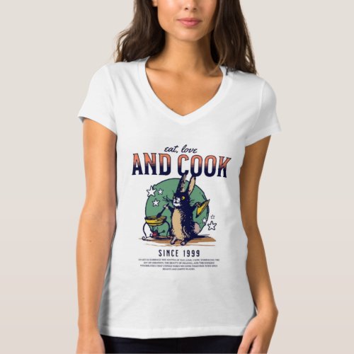 women animal cook jersey  T_Shirt