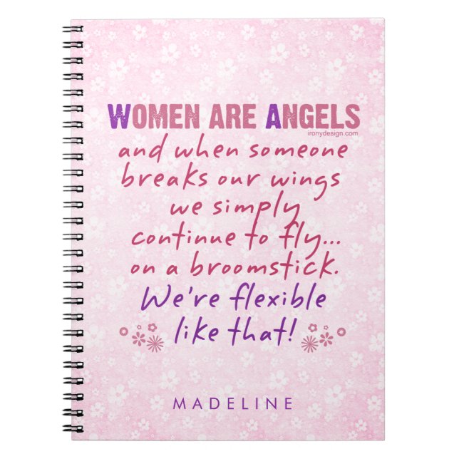 Women are Angels Personalized Notebook (Front)
