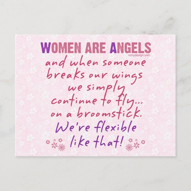 Women are Angels Postcard (Front)