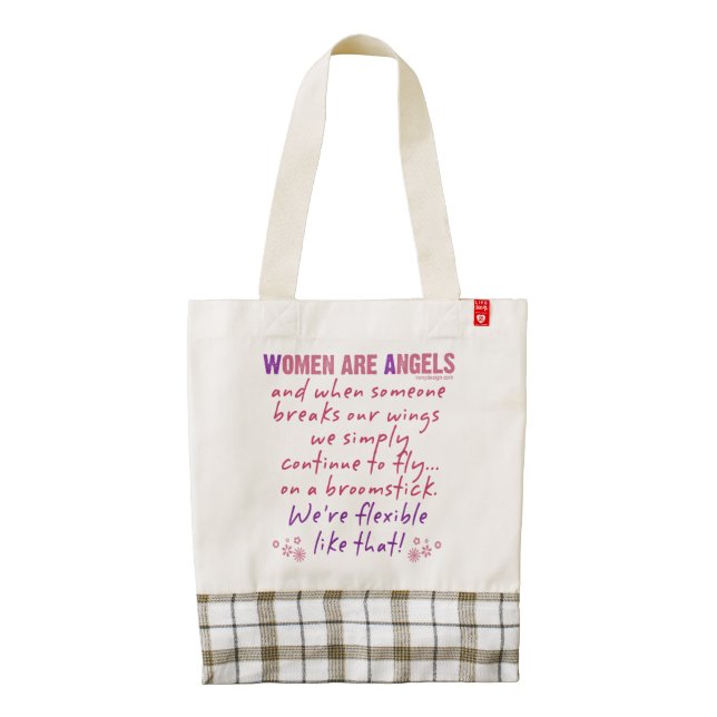 Women are Angels Zazzle HEART Tote Bag (Back)