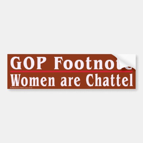 Women are Chattel Bumper Sticker