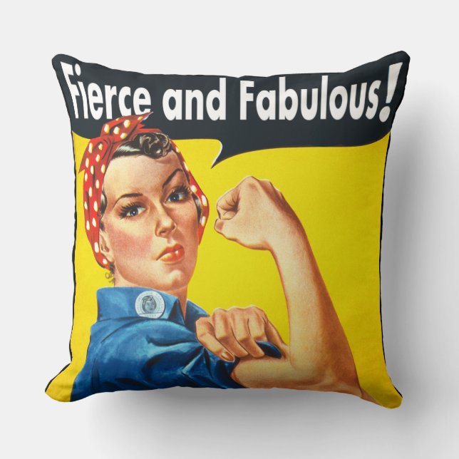 Women Are Fierce and Fabulous Throw Pillow (Front)