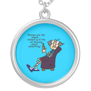 Women Are Like Angels Silver Plated Necklace