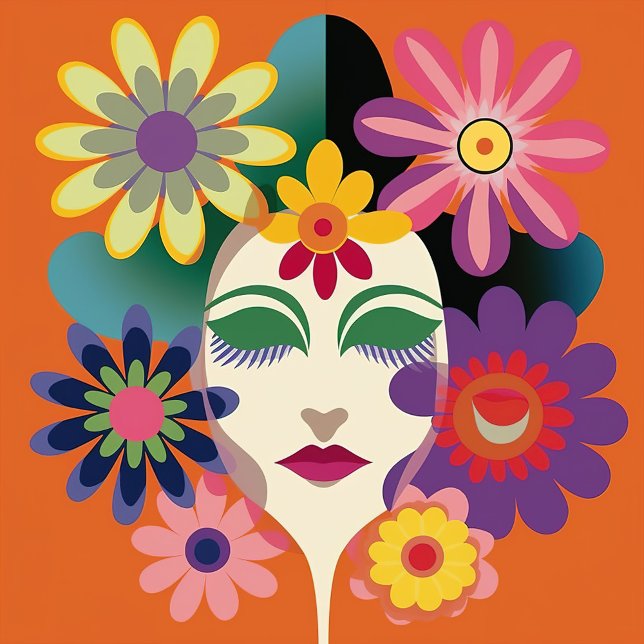 Women Art iPhone Case (Female Face surrounded by Floral Art!)