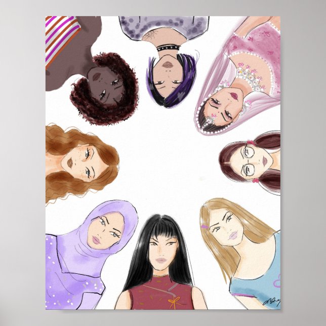 women, art,  poster (Front)