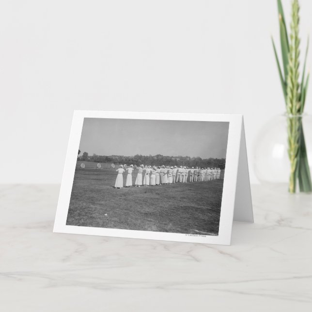 Women at Archery Meet Photograph Card (Front)