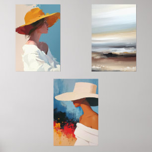 Women at Beach Wall Art Sets