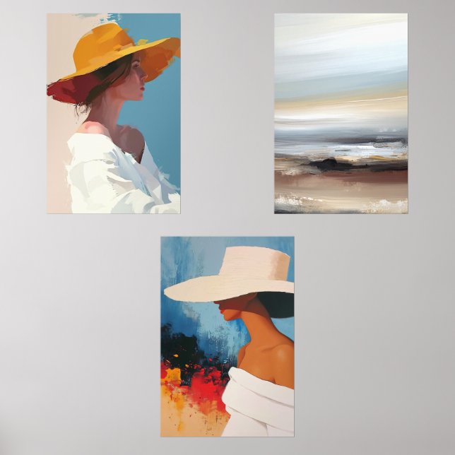 Women at Beach Wall Art Sets (Front)