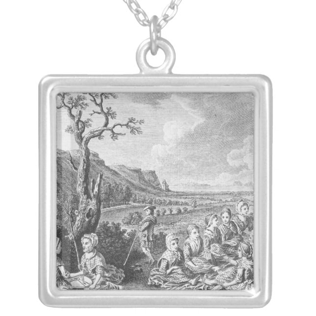 Women at Quern and Luaghad with view Talyskir Silver Plated Necklace (Front)