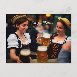 Women at the Oktoberfest. O'Zapft is! Postcard