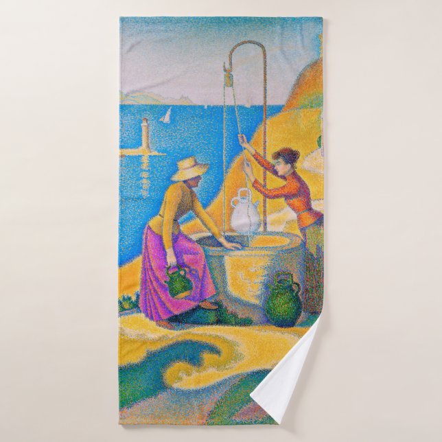 Women at the Well, Signac Bath Towel (Bath Towel)