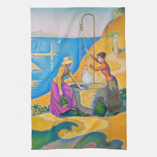 Women at the Well, Signac Kitchen Towel (Vertical)