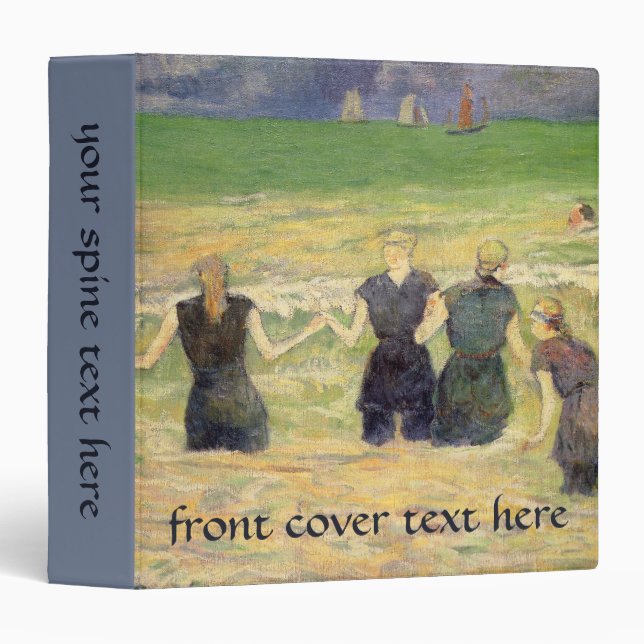 Women Bathing Dieppe by Paul Gauguin 3 Ring Binder (Front/Spine)