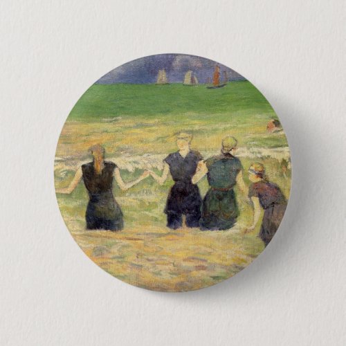 Women Bathing Dieppe by Paul Gauguin Button