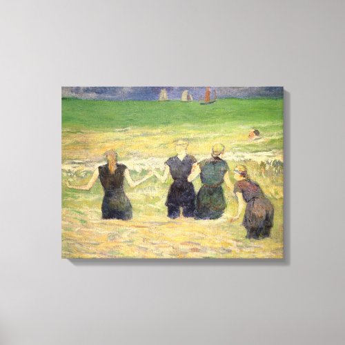 Women Bathing Dieppe by Paul Gauguin Canvas Print