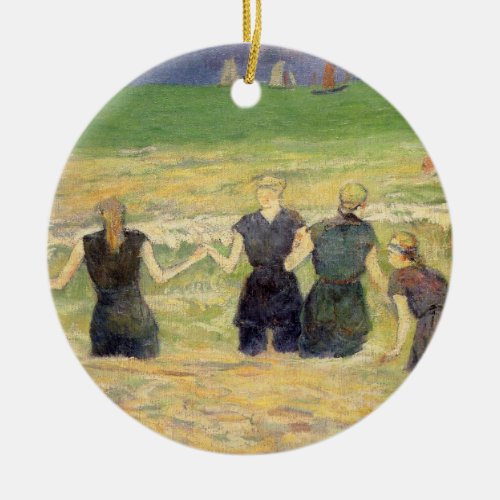 Women Bathing Dieppe by Paul Gauguin Ceramic Ornament