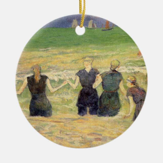 Women Bathing Dieppe by Paul Gauguin Ceramic Ornament (Front)