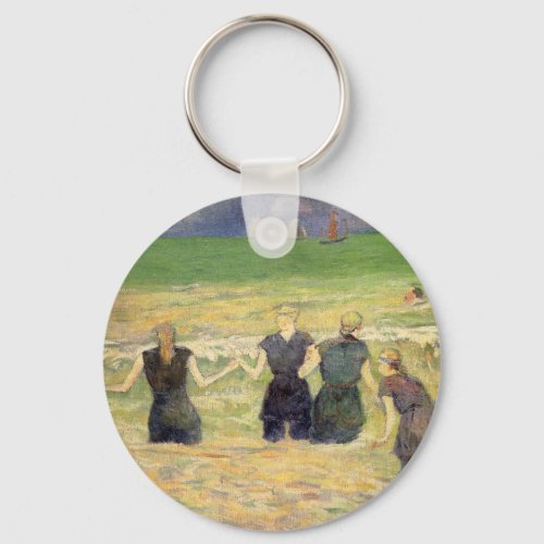 Women Bathing Dieppe by Paul Gauguin Keychain