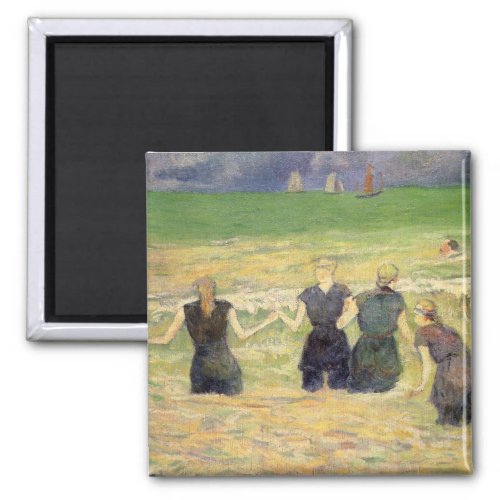 Women Bathing Dieppe by Paul Gauguin Magnet