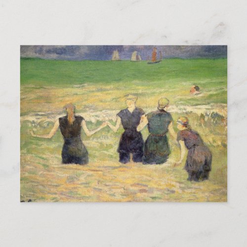 Women Bathing Dieppe by Paul Gauguin Postcard